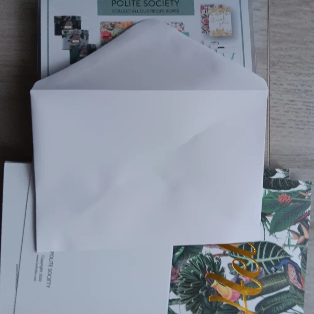 Polite Society Blank Note Cards & Envelopes Boxed Set of 20 Floral Tropical New